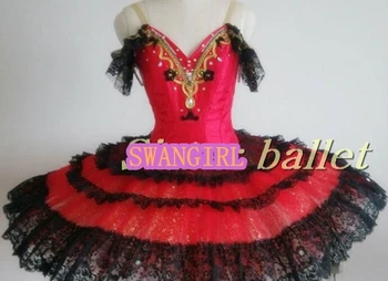 Raudona baleto mdc donquixote variantus profesionalių baleto kostiumai tutu blynas merginos gulbių ežeras baleto kostiumai SB0044