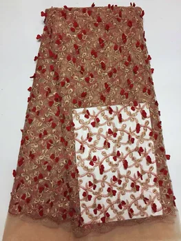 Raudona george nėrinių audinio indijos george su blizgančiais,naujas dizainas afrikos george nėrinių audinio suknelė raišteliais AMZ697