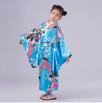 Raudona Japonų Stiliaus Baby Girl Suknelė Kimono Derliaus Vaikų Vaikas Yukata Naudingumo Šokių Suknelė Vaikas Cosplay Kostiumų NK027