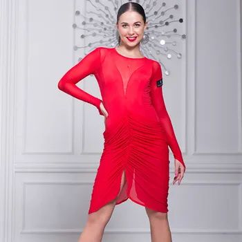 Raudona lotynų amerikos šokių suknelės moterims, lotynų suknelė modernaus šokio kostiumas seksualus tango suknelės latino šokių drabužiai moterims, salsa