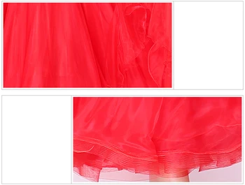 Raudona Pramoginiai Konkurenciją Šokių Suknelės Naują Atvykimo ilgomis Rankovėmis Etape Kostiumas Moterims Standartinių Sportinių Šokių Suknelė