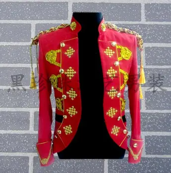 Raudona vyrų kostiumai dizaino royal cosplay etape kostiumai dainininkų vyrų china švarkas šokių drabužiai, striukė stiliaus suknelė roko 2018 naujas