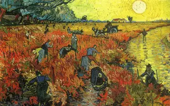 Raudonasis Vynuogynas Ne Arles Vincent Van Gogh Rankų Darbo Reprodukcija Naftos Tapyba Ant Drobės, Sienos Meno Nuotrauką Namų Dekoro