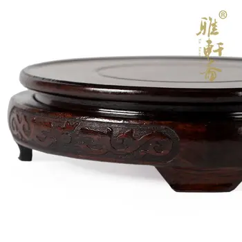 Raudonmedžio amatų medienos bazės vaza antikvariniai jade arbatos puodelio juodoji dalbergija su šešių pėdų bazės