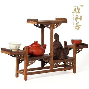 Raudonmedžio baldai, Ming ir Čing Dinastijų Akmens drožyba arbatinukas pagrindo rėmo sparnus lentynos arbatinukas senovinis raudonmedžio bazės