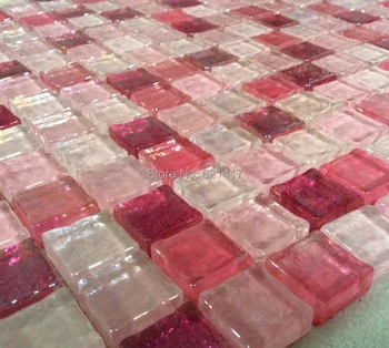 Raudonųjų kristalų, stiklo mozaikos plytelės HMGM1121A backsplash virtuvės sienų plytelių lipdukas vonios kambario grindų plytelių nemokamas pristatymas