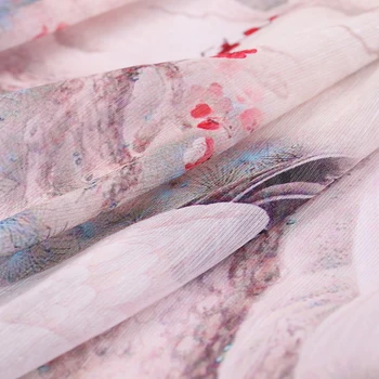 Raudonųjų slyvų spausdinimas šilko, lino audinys kvėpuojantis cheongsam suknelė natūralus lininis audinys kinų šilko audinys didmeninė drobulę