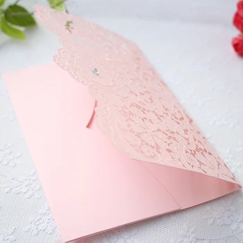 Rausvos spalvos, Pjovimas Lazeriu, kvietimai Rožinė Vestuvių Pakvietimo Asmeninį & Individualų Vestuves kvietimą