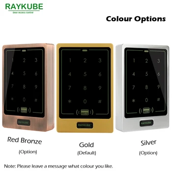 RAYKUBE Elektros Varikliu Užraktas Prieigos Valdymo Sistemos Rinkinys + Prieigos Kontrolės Touch Klaviatūra FRID Reader+Exit Mygtuką+ID Keyfobs