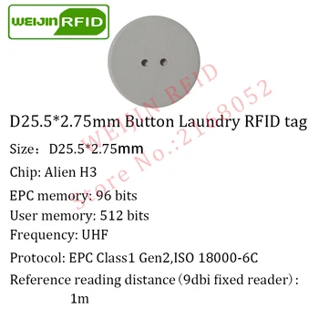 RDA skalbimo mygtuką, žymeklis vandens, atsparus UHF EPC Gen2 6C 915mhz 868mhz Higgs3 50pcs nemokamas pristatymas smart pasyvus RFID žymes PP