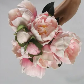 Real / Gamtos Touch PU Bijūnų Pumpurai puokštė vestuvių nuotaka Valdos gėlių nuotakos ranka laikykite gėlės namuose dekoratyvinis ornamentas