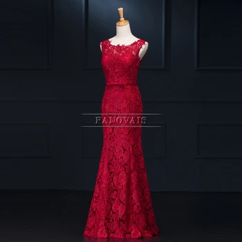 Realios Foto Aukštos Kokybės Raudona Prom Dresses 2017 Nėrinių Varčios Kristalų Undinė Vakaro Suknelės Ilgio Šalis Suknelė Chalatas de Soiree FE69