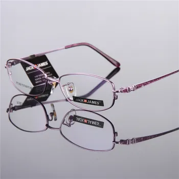 Recepto akinius gryno titano rėmą visiškai trumparegystė, akių akinių rėmeliai moterų metalo akiniai 8299