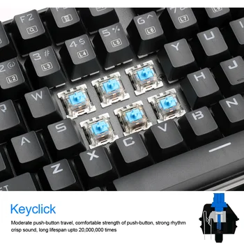 Redragon Žaidimų Vaivorykštė mechaninė klaviatūra Vaivorykštė LED apšvietimu Visas pagrindines kovos su šešėlius 104 klavišai USB laidinio Kompiuterių Žaidimas PC