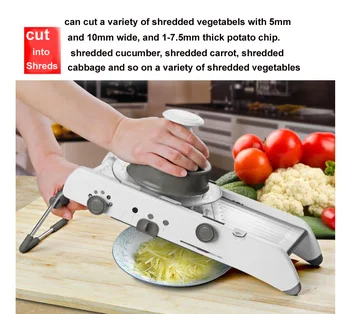 Reguliuojamas Slicer Profesinės Tarka su 304 Nerūdijančio Plieno Peiliukai Daržovių Cutter Virtuvės Reikmenys