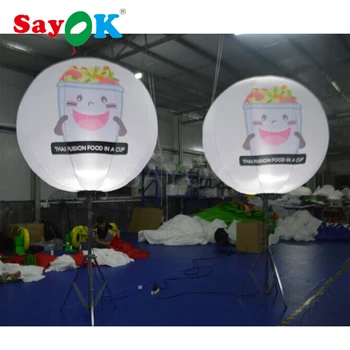 Reklamos pripučiami stovėti apšviesta balionas su nerūdijančio plieno trikojis/LED apšvietimas pripučiami trikojo balionas ekranas stulpelio