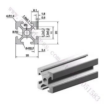 Reprap ADAPTO 3D Spausdintuvas rėmo 2020 Aliuminio logotipų T-slot Aliuminio Vamzdžių 3*420mm+2*340mm+2*300mm