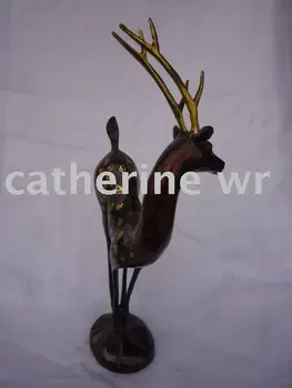 Retas Čing Dinastija cooper Sika elniai Statula/ Skulptūra,nemokamas pristatymas