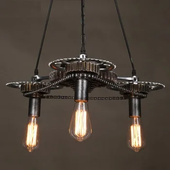 Retro Loft Stiliaus Edison Pakabukas Šviesos Armatūra Kūrybos Pavarų Kabo Lempa Derliaus Pramoniniam Apšvietimui Lamparas Colgantes