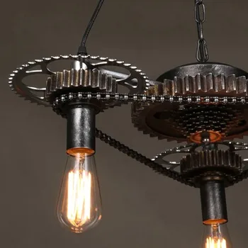 Retro Loft Stiliaus Edison Pakabukas Šviesos Armatūra Kūrybos Pavarų Kabo Lempa Derliaus Pramoniniam Apšvietimui Lamparas Colgantes