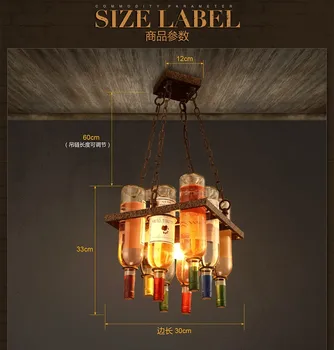 Retro Loft Stiliaus Meno Butelis Droplight LED Pakabukas Šviesos Šviestuvai Kabo Lempa Derliaus Pramoniniam Apšvietimui Lamparas Colgantes