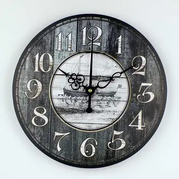 Retro stiliaus kambarį sienų apdailai laikrodžiai visiškai tylus didelės apimties sieninis laikrodis senovinių namų dekoro unikalus 3d sieninis laikrodis