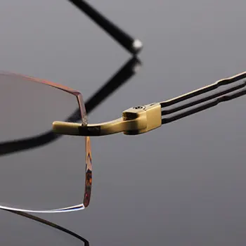 Reven Jate 003 Pure Titanium Rimless Diamond Cutting Man Glasses Frame Optical Prescription Eyeglasses Men Eyewear Fashion