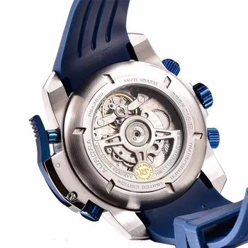 Rifas Tigras/RT Šviesos Atsitiktinis Laikrodžiai Amžiną Kalendorių Gumos Dirželis Blue Dial Laikrodžiai Mechaninė Sporto Laikrodžiai RGA3532