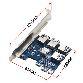 Riser Card PCI-E, USB 3.0 Port PCIe Daugiklis Card PCI express PCIe 1 iki 4 PCI-E PCI-E už BTC Miner Kasybos Mašinos Prietaisų