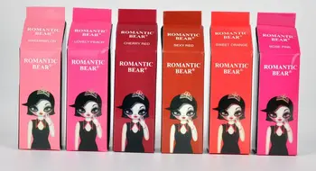 Romantiška Lokys Skysti lūpų dažai Vandeniui Ilgaamžis Lipgloss su mažmeninės pakuotės dėžutės, aukščiausios kokybės, DHL Shipping Kosmetika