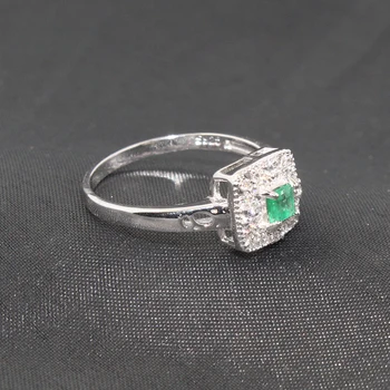 Romantiška sidabro smaragdas vestuvinis žiedas moters, 3 mm*3 mm gamtos SI klasės smaragdas sidabro žiedas 925 sterlingas sidabro smaragdas jewlry