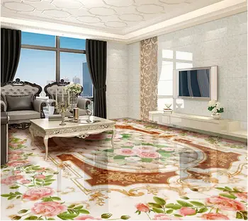 Romantiška sodo rožės 3D sienų freskomis, tapetai, grindų Vandeniui grindų, sienų tapyba Pasirinktinius Nuotraukų lipnios 3D grindų