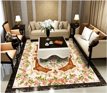 Romantiška sodo rožės 3D sienų freskomis, tapetai, grindų Vandeniui grindų, sienų tapyba Pasirinktinius Nuotraukų lipnios 3D grindų