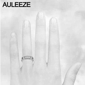 Romantiškas Vestuvių Juostas, Moterų-Gala Laboratorijoje Auginami Deimantų Amžinybės Žiedas 14K 585 Balto Aukso Moissanites Diamond Engagement Ring