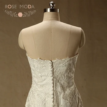 Rose Moda Undinė Vestuvių Suknelė Stebėjimo Nėrinių Vestuvių Suknelės Realios Nuotraukos