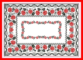 Rose staltiesė gėlės namų dekoro tapybos skaičiuojami atspausdinta ant drobės DMC 14CT 11CT Kryželiu Siuvinėti Rinkiniais, Siuvinėjimo rinkiniai