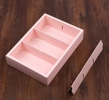 Rožinės spalvos popierinė Dėžutė Su PVC Šokolado Šalis Slapukus mooncake sausainių Pakuočių, popieriaus dėžės 100piece\daug SN1345