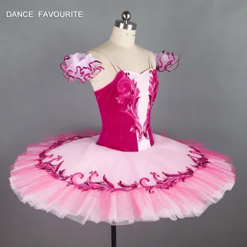 Rožės raudonos aksomo liemenė profesionalių baleto mdc Klientas dydis šokio kostiumai ballerina šokių tutu