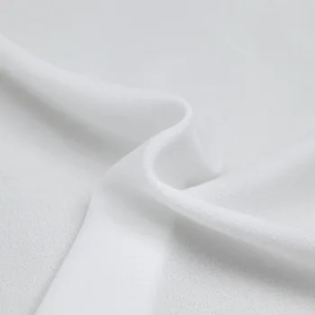 Ruannuo plonas baltos spalvos šilko, šifono audinių raukšles elastingas audinys