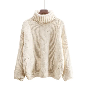 Rudenį ir žiemą naujas aukštos kaklu megztinis moterims korėjos apsidraudimo nuo rizikos prarasti storio pavasarį ir rudenį storio vilna, mezgimo marškinėliai