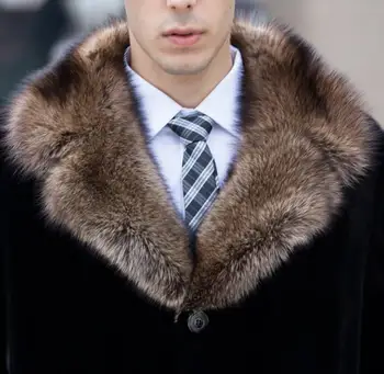 Rudenį mink odinė striukė vyrai drabužių žiemos tirštėti šiltas single-breasted kailio, odiniai paltai vyrams plonas striukes, juoda didelis dydis