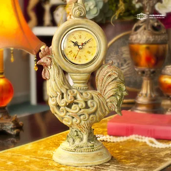 Rui Shikai Europos poezijos dervos dekoratyvinis laikrodis American retro išjungti kvarcinis laikrodis studijų dekoratyviniai papuošalai