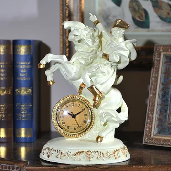 Rui Shikai Europos poezijos dervos dekoratyvinis laikrodis American retro išjungti kvarcinis laikrodis studijų dekoratyviniai papuošalai