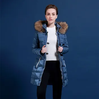 Rusijos ir Europos moterų žiemos striukė storas ilgas kailis sidabrinės lapės kailio apykaklė prisitaikyti prie minus 20 laipsnių plius dydis 48-62 Q504
