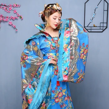 Rytų Hanfu nacionalinės Senovės Kinų Karalienė Cosplay Kostiumai, Drabužiai princesė Lady Scenos gražuolė Suknelė spalvingas Tradicinės Hanfu
