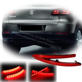 Ryškiai Raudonos Objektyvas Auto LED Galiniai Atšvaitai, Šviesos Volkswagen Tiguan 2011-2012 Automobilių Uodega, Priešrūkinis Žibintas Stabdžių Sustabdyti Nakties Žibintus