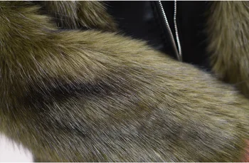S-3XL žiemos PU Susiuvimo padirbtų Kailių paltai Žiemos Moterys Prabanga Dirbtiniais Lapės Kailio striukė buvo plonas, šiltas kailis wj1401 nemokamas pristatymas