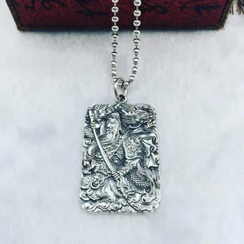 S990 bauda sidabro valdinga šešis žodžius Guan Gong Guan Yu Guan Erye gamintojų pardavimo sidabro pakabukas