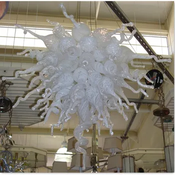 Saulės liustra pūsto stiklo liustra apšvietimo, balta vestuvių dekoro šviestuvai