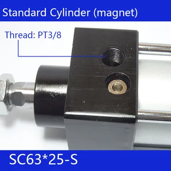 SC63 Standartinis Oro Mini Cilindrų Magnetas Pagimdė 63mm Strock 25mm 300mm Insultas Vieno Strypo Dvigubo veikimo Pneumatinė Cilindro